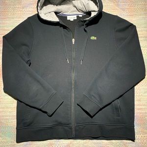 Lacoste sport hoodie sweatshirt zip up jacket black grey